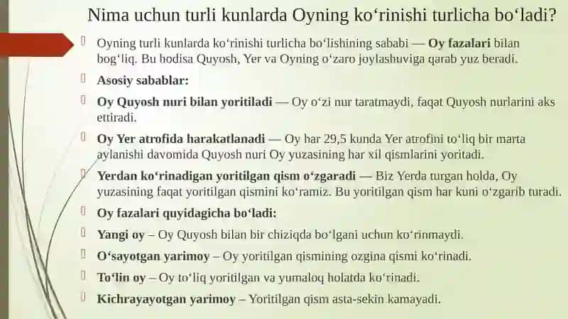 Oyning fazalari 1-qism 2