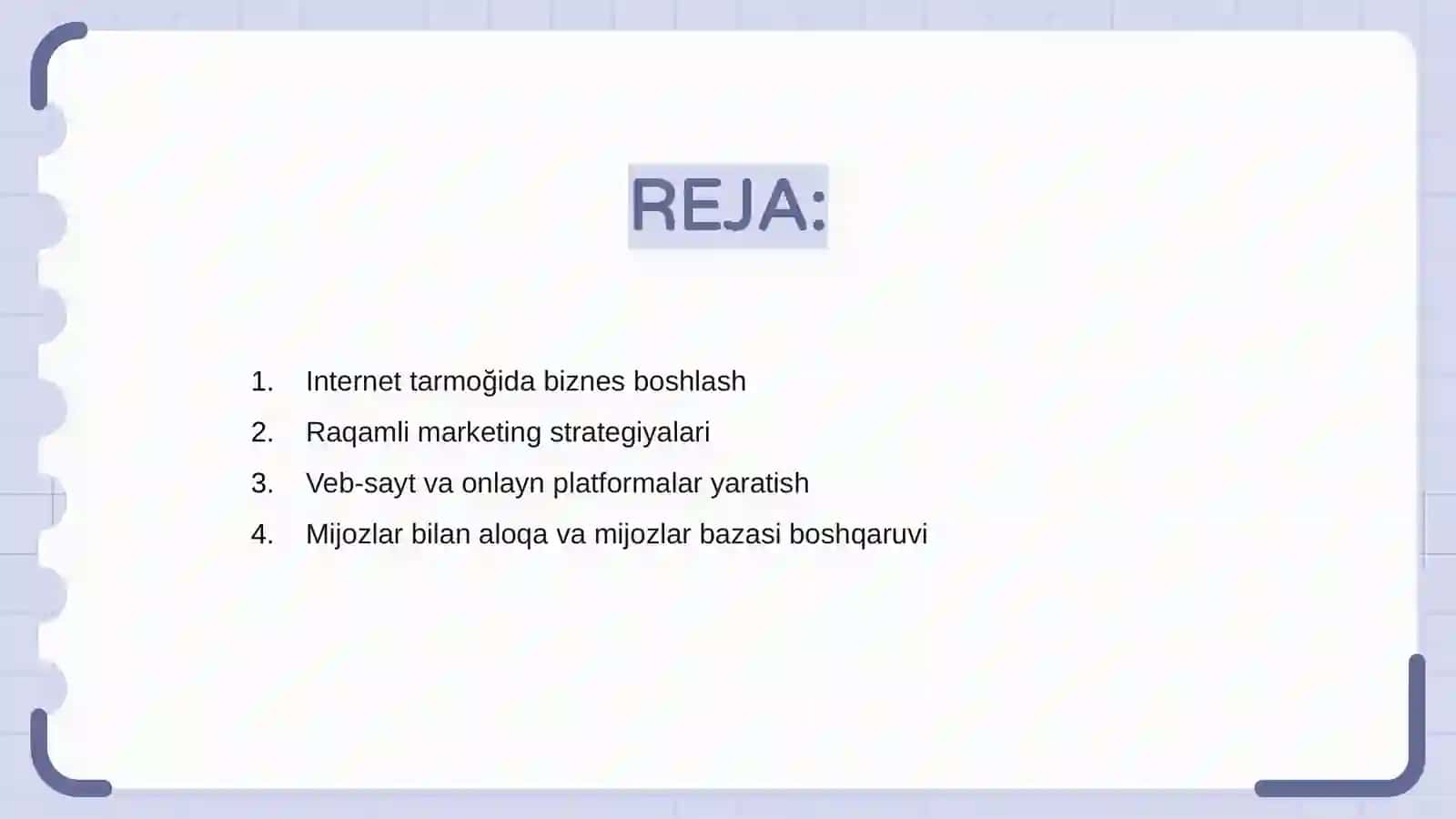 Internet tarmoğida biznes-jarayonlarini tashkil etish 2