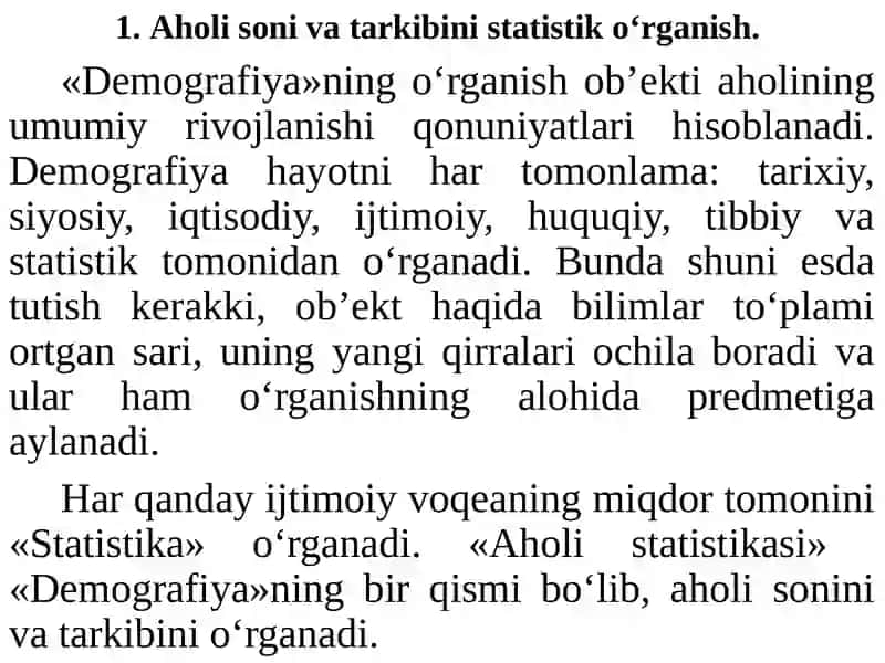 Aholi statistikasi 2