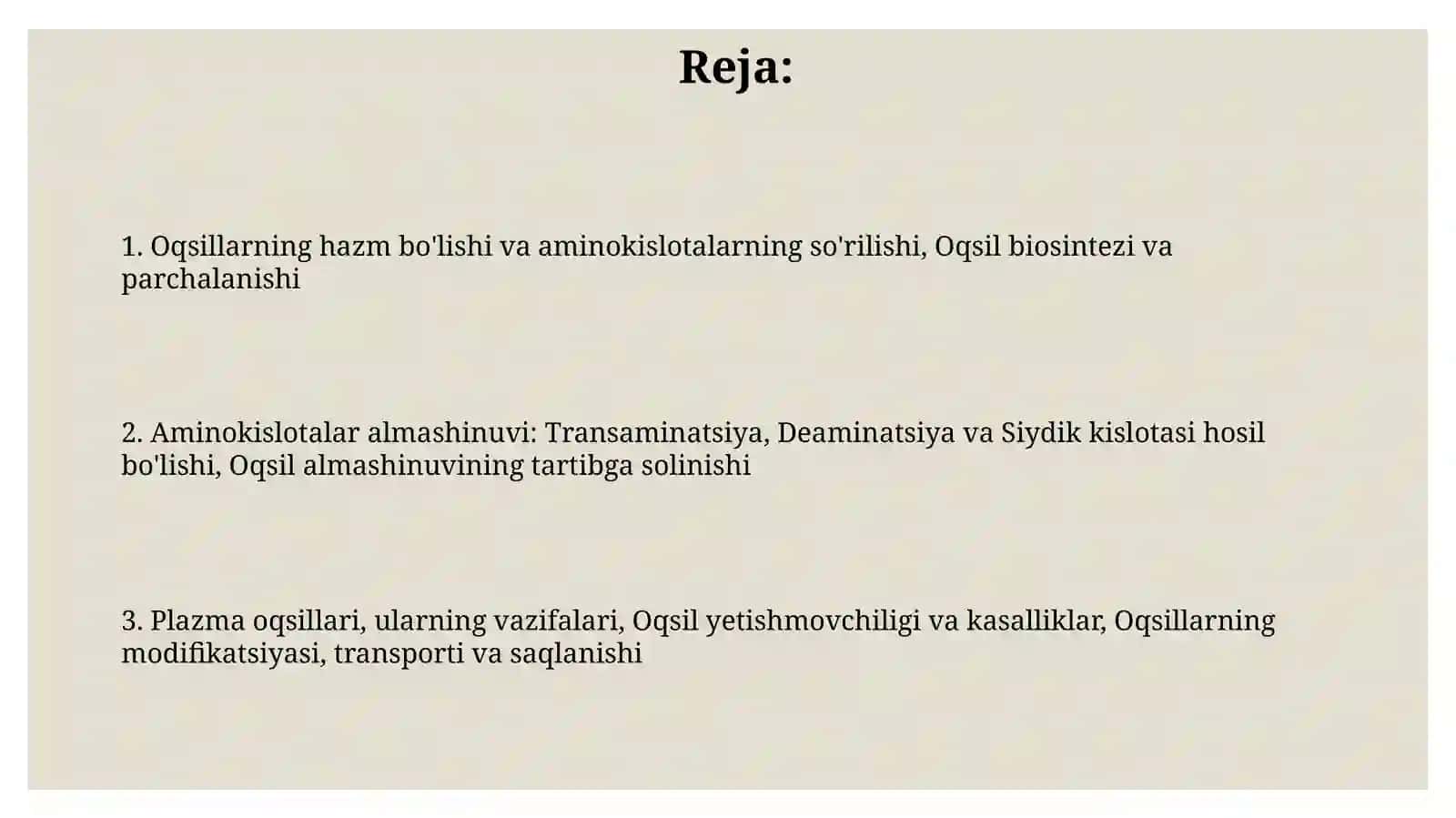 Odam organizmida oqsillarning biokimyoviy ozgarishi 2