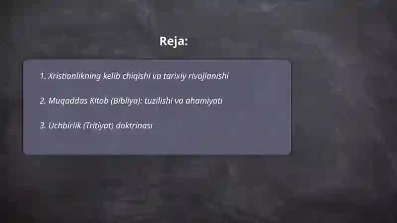 Xristianlik diniy ta‟limoti 2