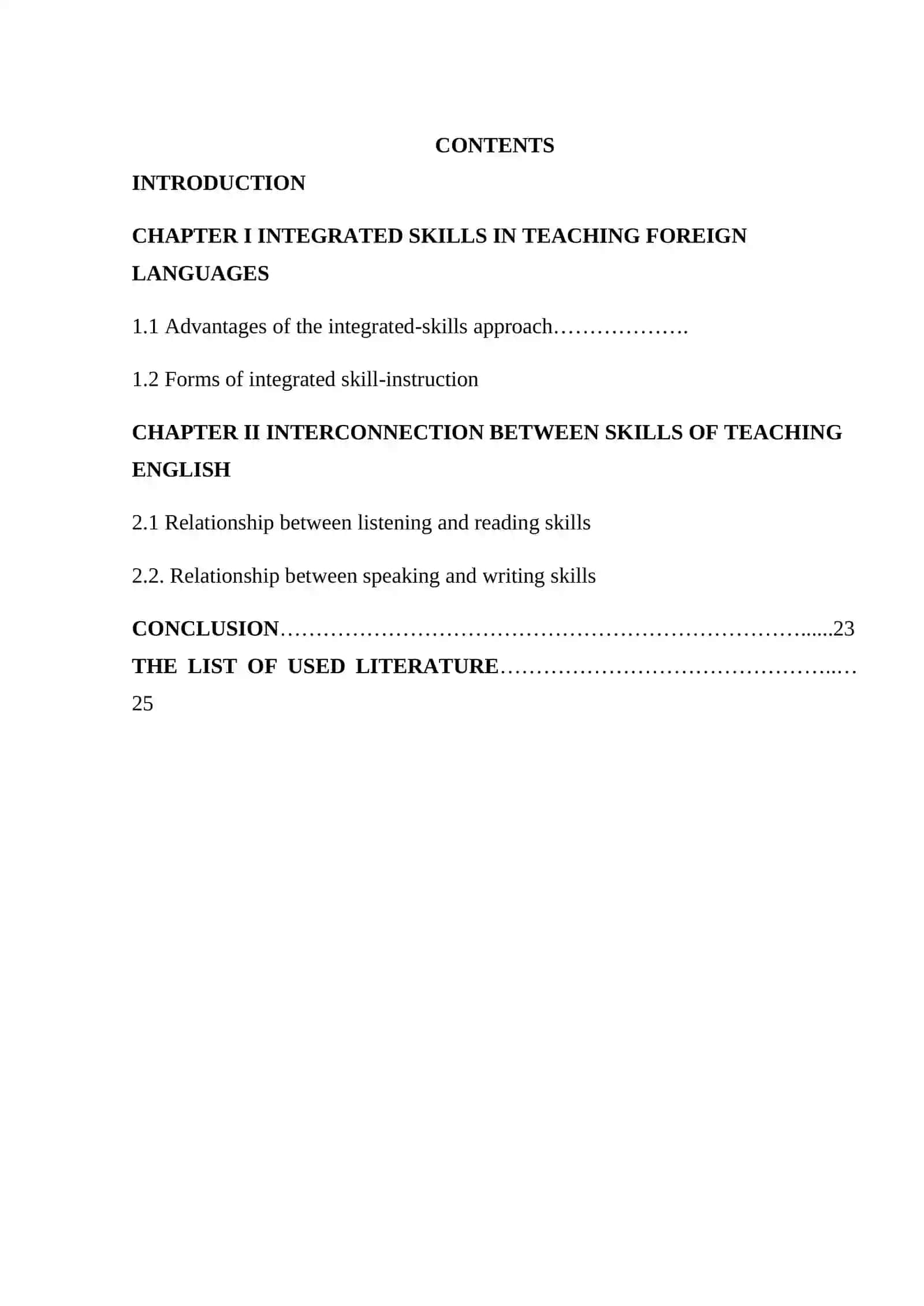 Interconnection Between Skills of Teaching English 2