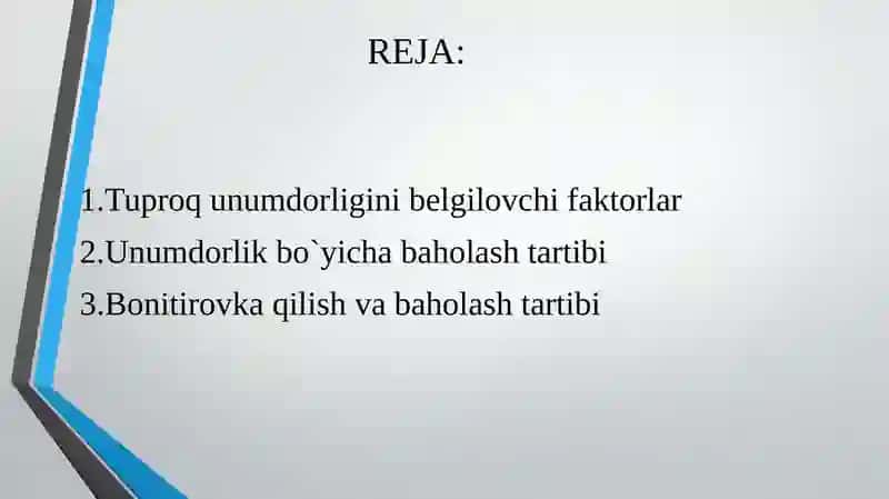 Tuproq Bonitirovkasi 2