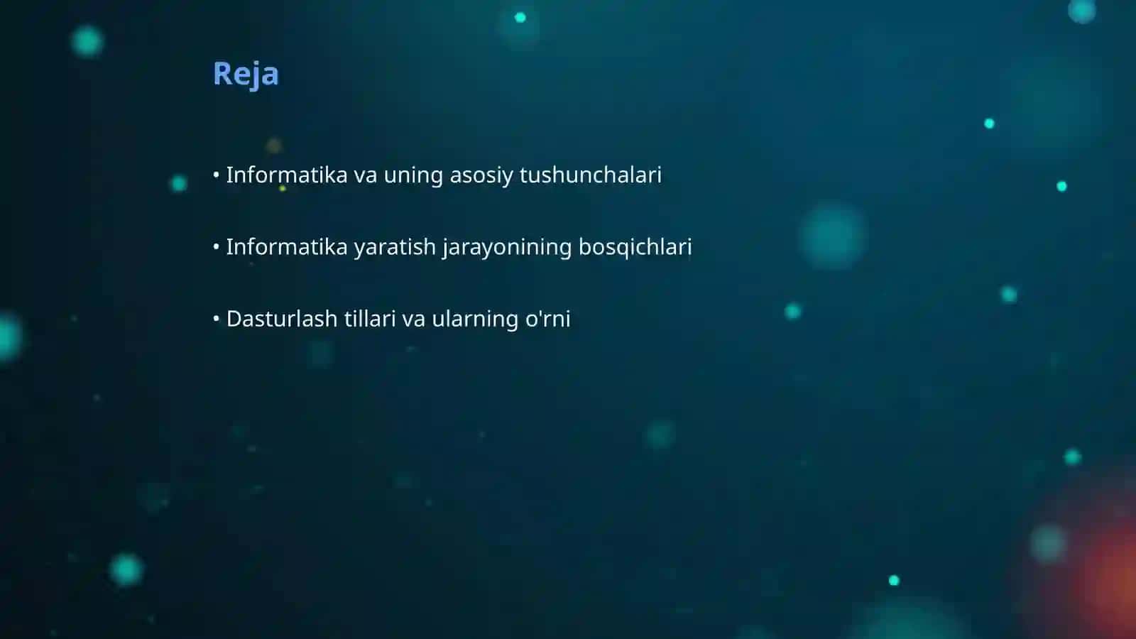 Informatika yaratish texnologiyasi 2