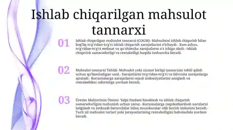 Mahsulot Tannarxi Tahlili 2