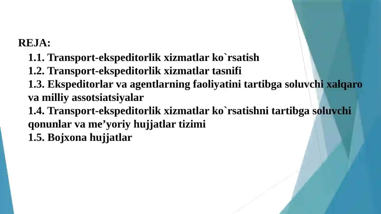 Transport va ekspeditorlik hujjatlari 2