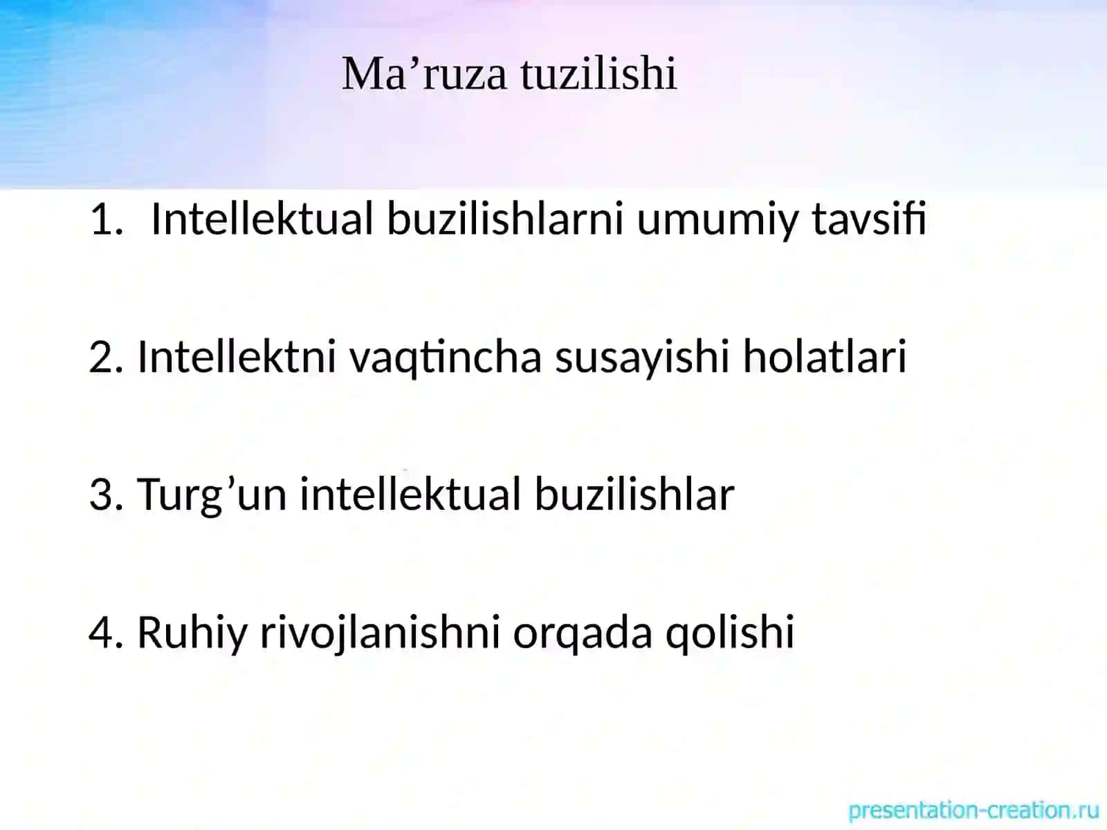Intellektual buzilishlarning turlari va shakllari 2