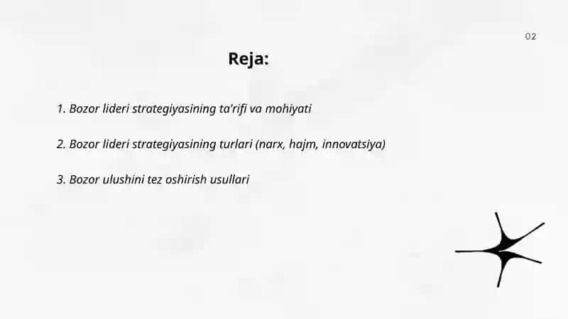 Bozor lideri strategiyasi 2