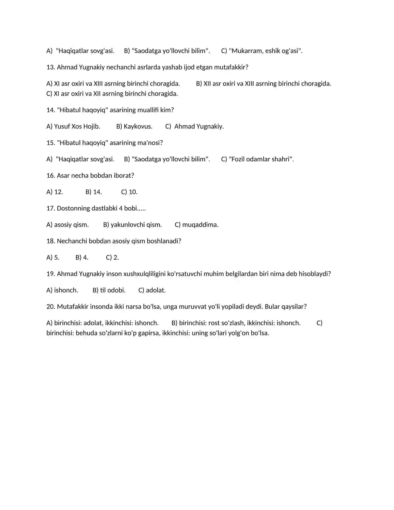 Yusuf Xos Hojibning "Qutadg'u bilig" asari 2