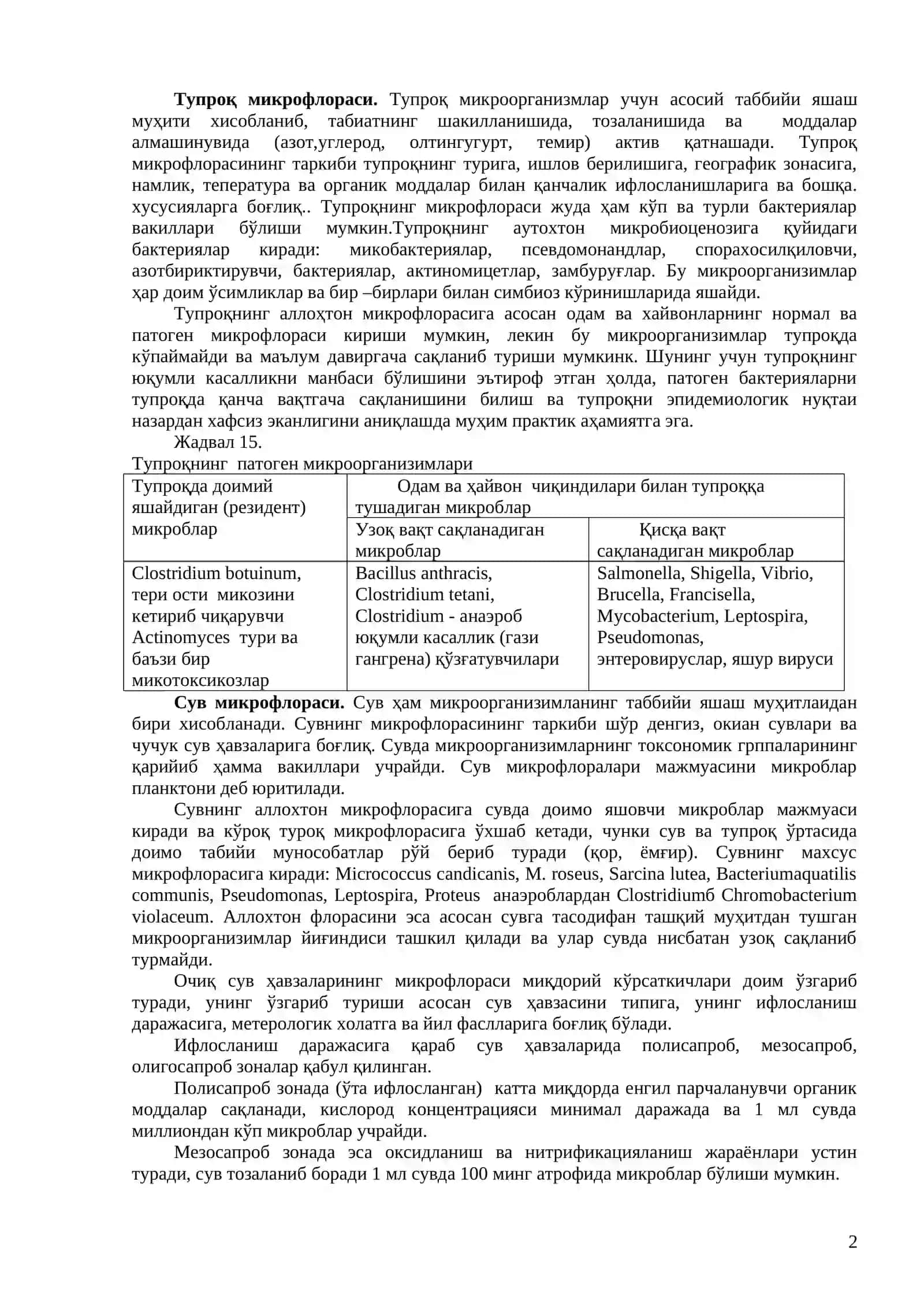 Микроорганизмлар экологияси 2