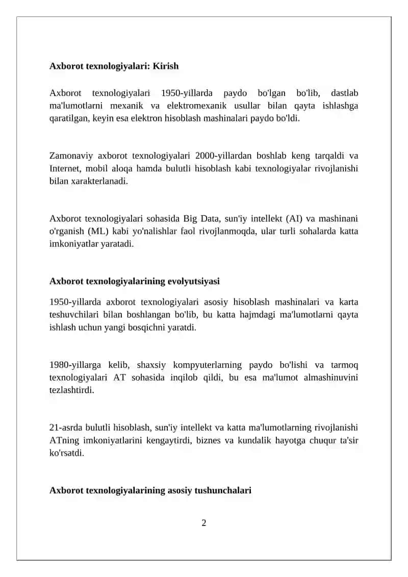 Axborot Texnologiyalari Asoslari 2