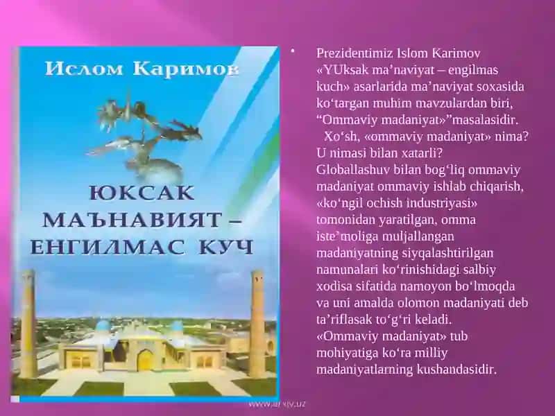 Ommaviy madaniyat»va yoshlar ahloqi qarashlari 2