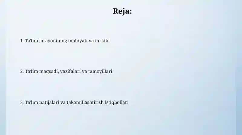 Ta'lim jarayonining mohiyati va tarkibi 2