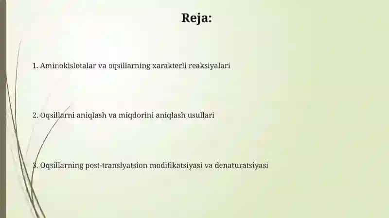 Aminokislotalar va oqsillarga xos reaksiyalar 2