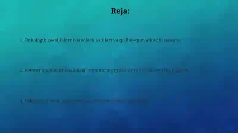 Onkologik bemorlarni parvarishi 2