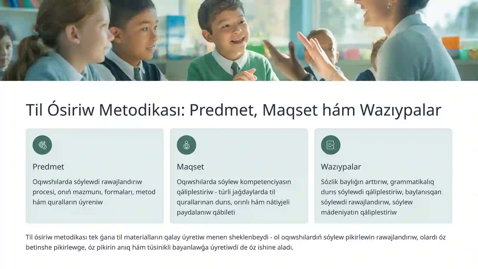 Til Rawajlandırıw Metodikası: Teoriya hám Ámeliyat 2