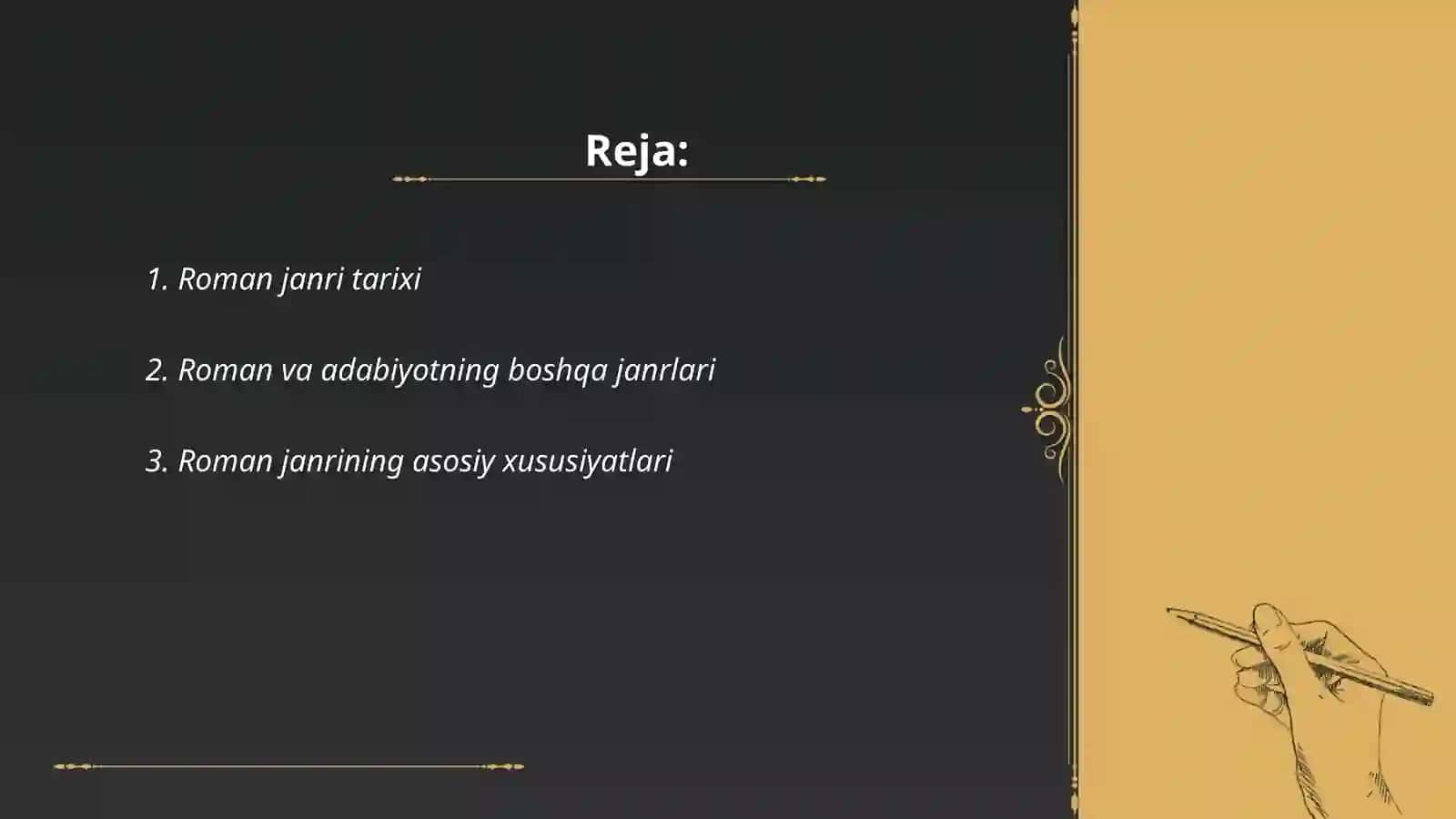 Roman janri va uning imkoniyatlari 2