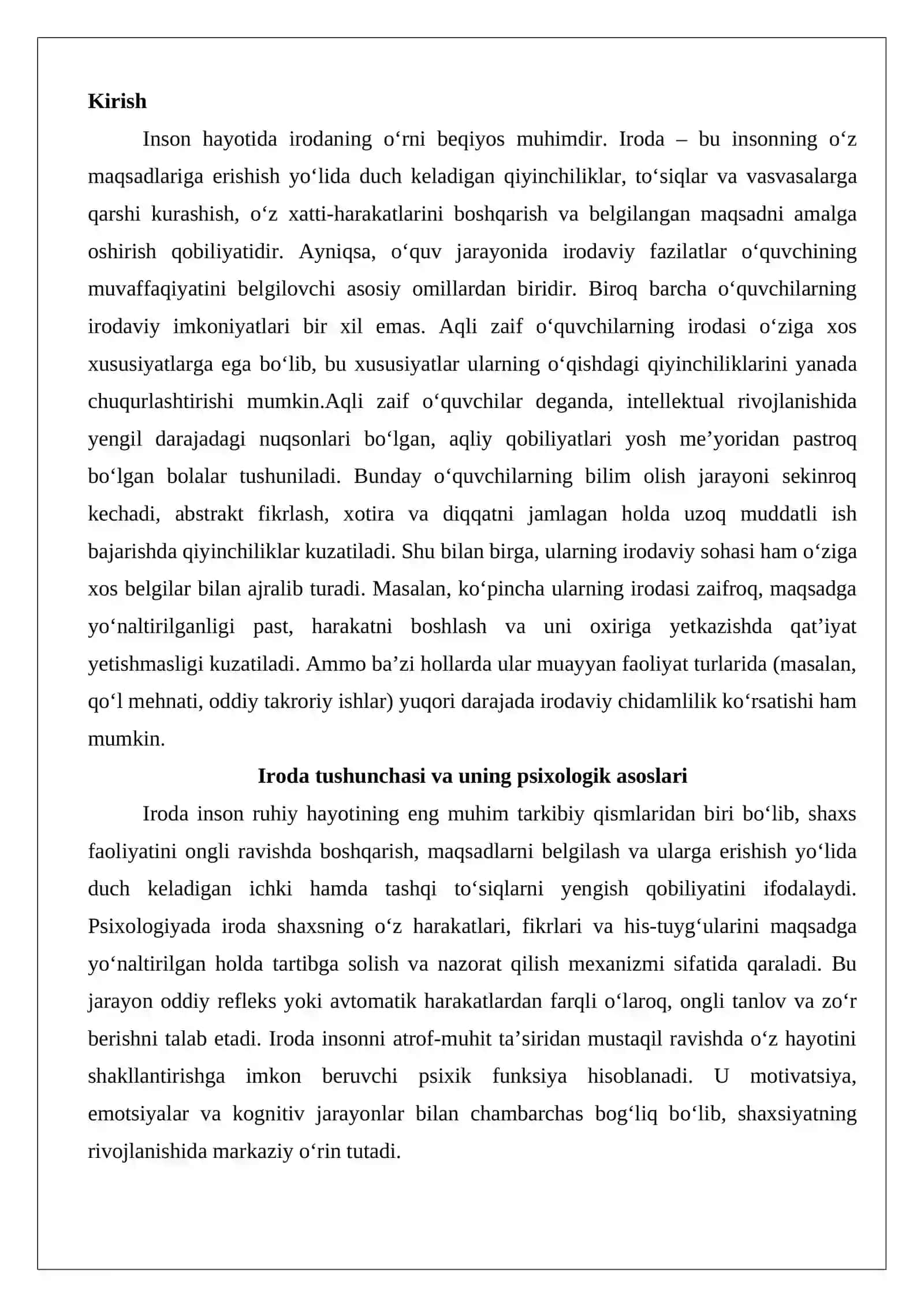 Aqli zaif o‘quvchilar irodasining o‘ziga xos xususiyatlari 2
