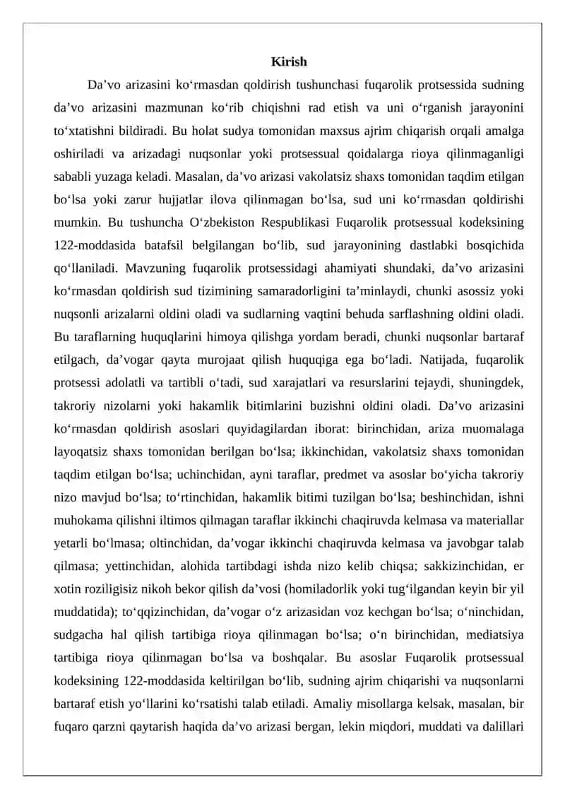 Da’vo arizasini ko‘rmasdan qoldirish 2