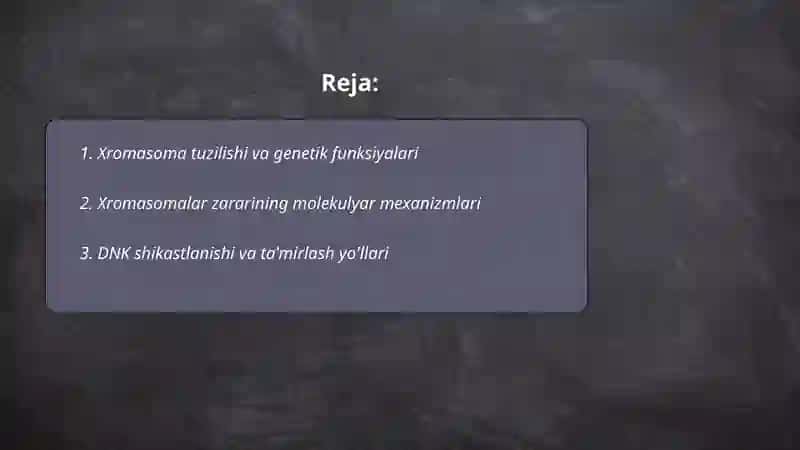 Xromasomalar zararini baholash 2