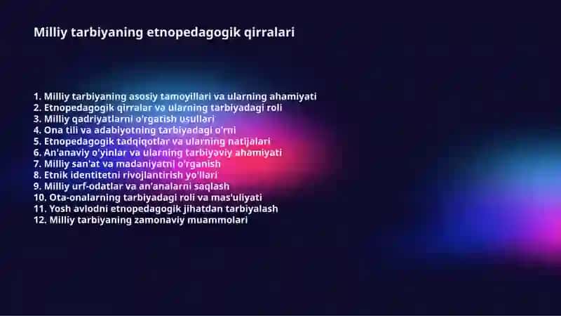 Milliy tarbiyaning etnopedagogik qirralari 2