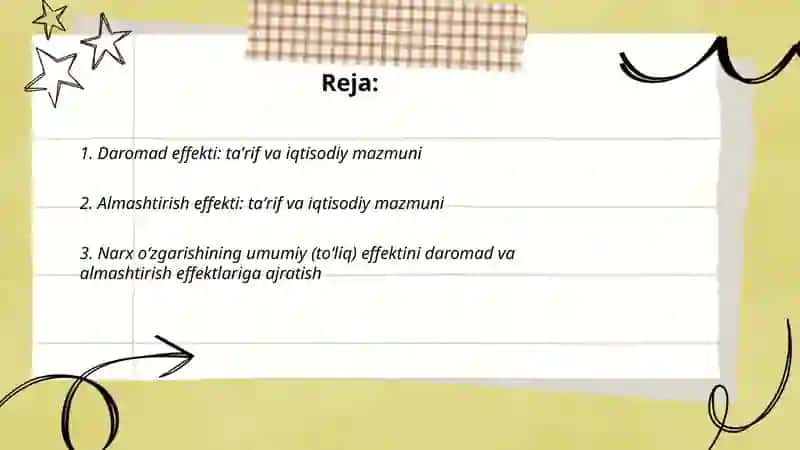 Daromad effekti va almashtirish effekti 2