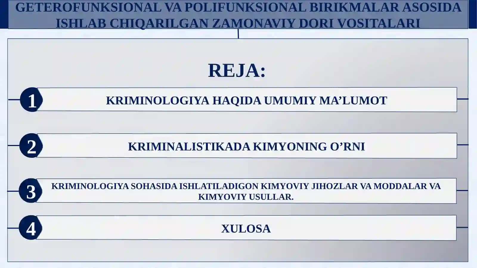 Kriminalistikada Kimyoning O’rni 2