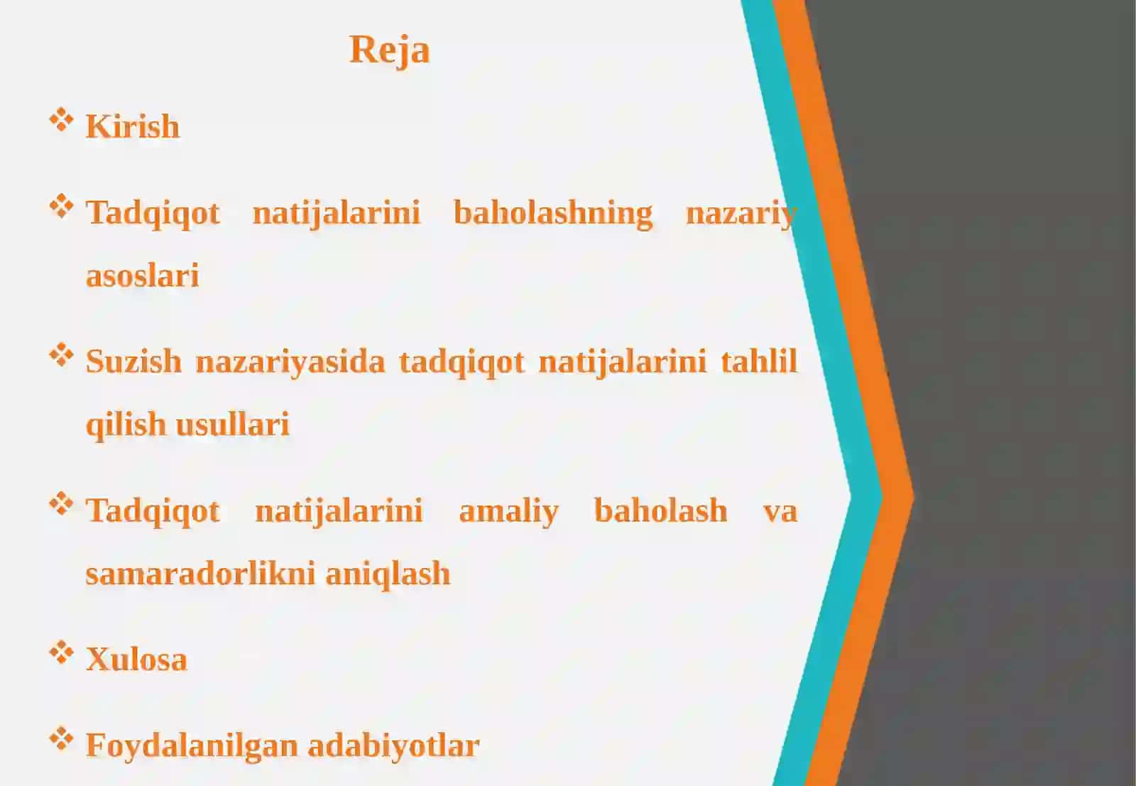 Tadqiqot natijalarini baholash 2