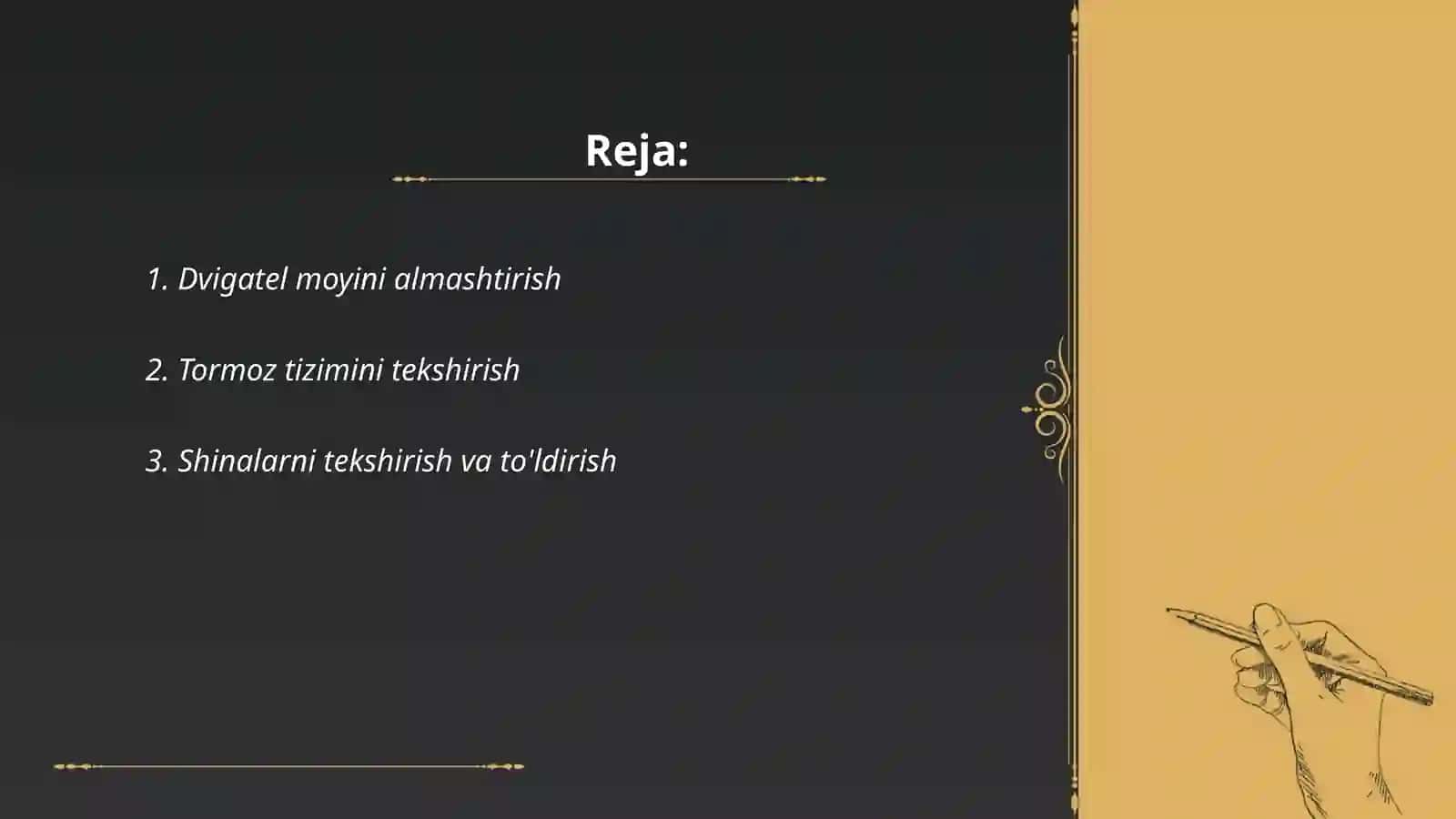 Avtomobillarga texnik xizmat koʻrsatish 2