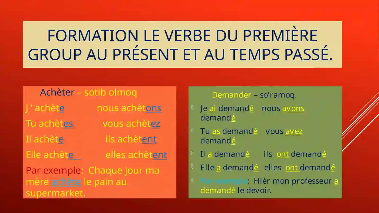 Les conjugaison les verbes 2