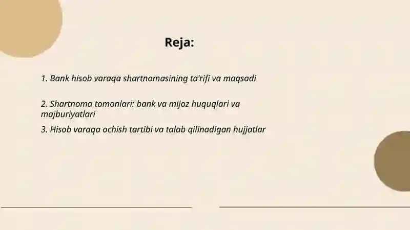 Bank hisob varaqa shartnomasi 2