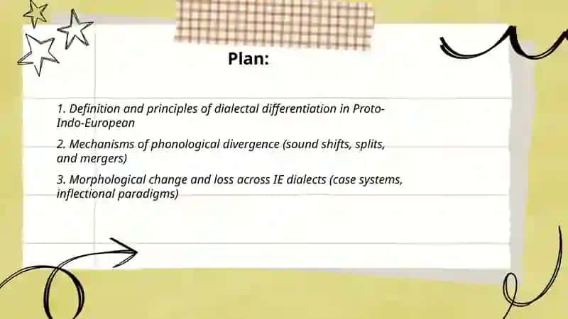 Principles of the Indo-European family: Dialectal differentiation 2