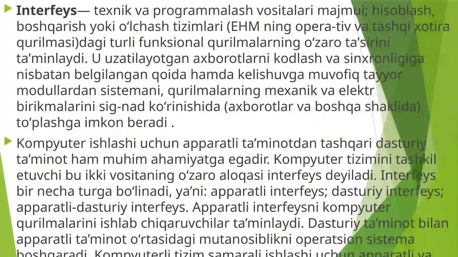 Foydalanuvchi Interfeysiturlari 2