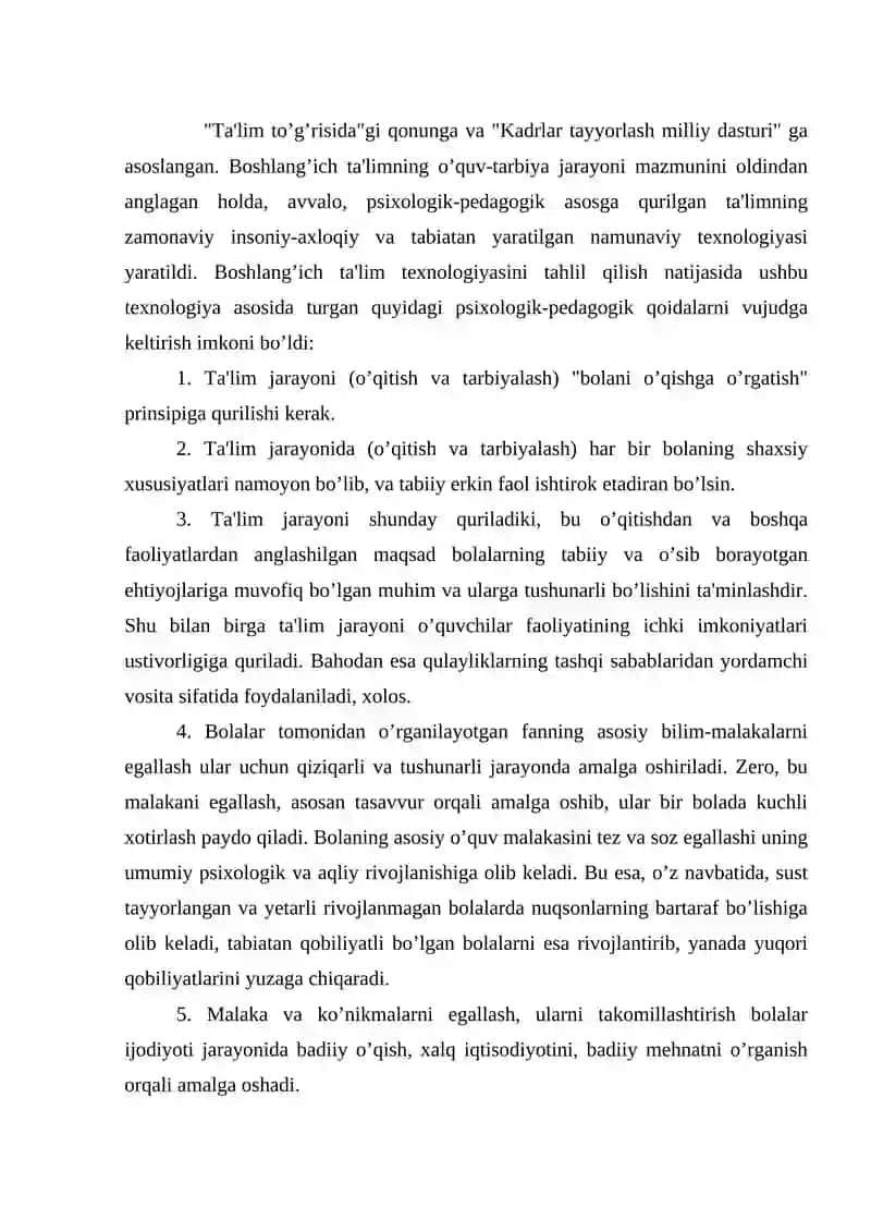 Boshlang’ich ta'lim texnologiyasi 2