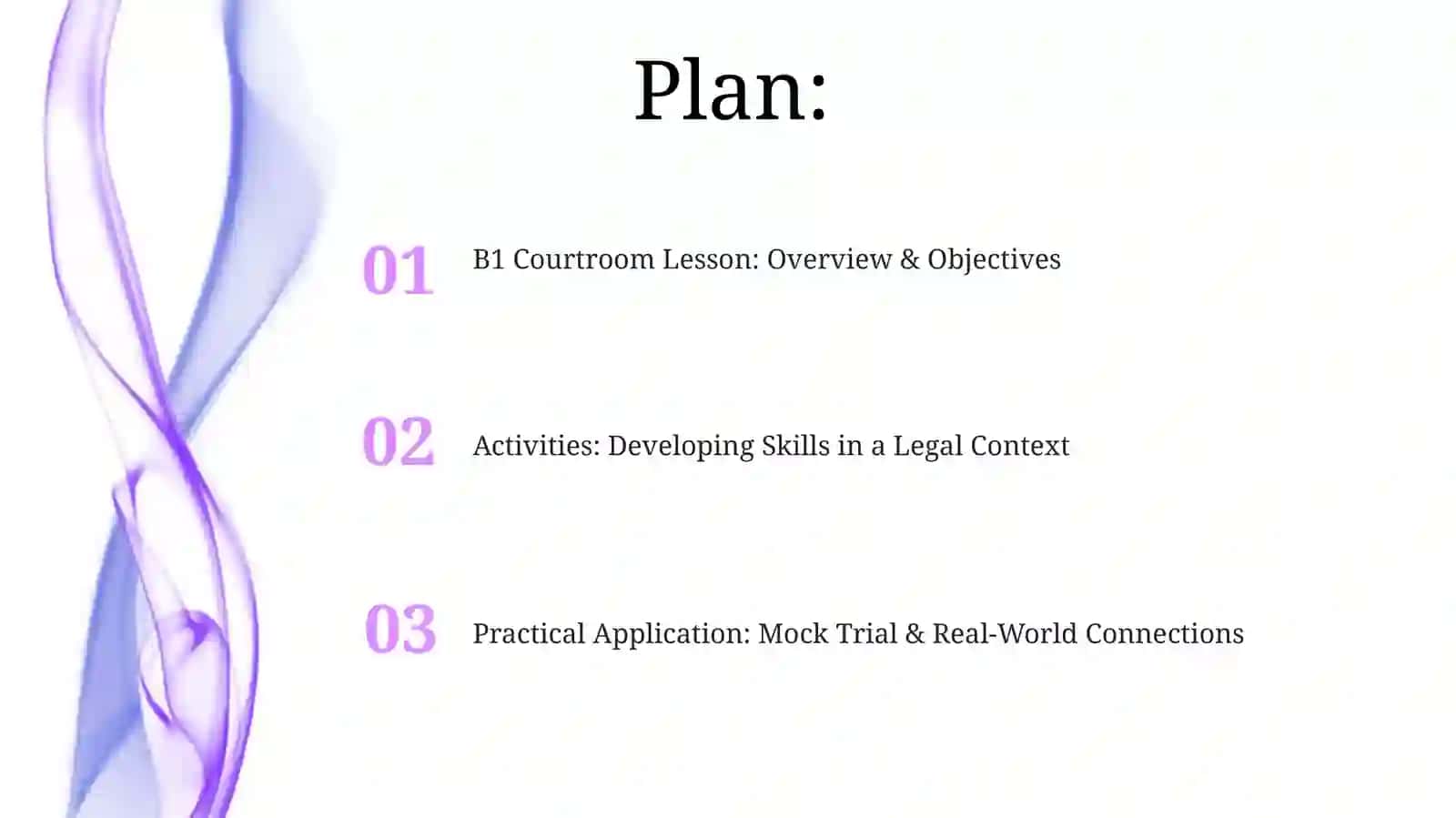 In the court. Lesson plan b1 2