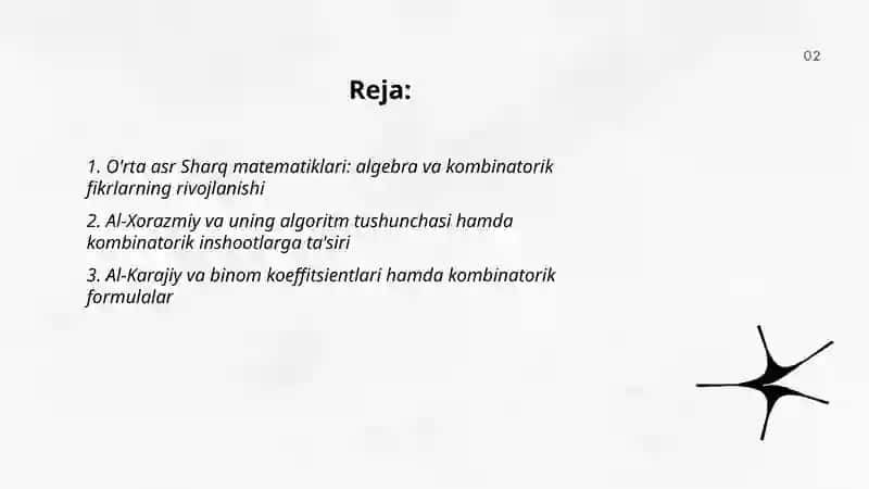 O'rta asr Sharq allomalarining matematikaga qo'shgan hissalari 2