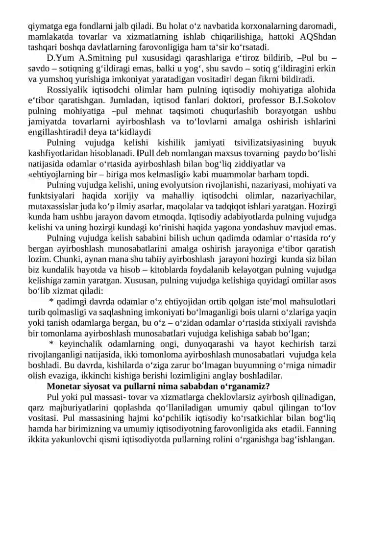 PUL VA BANKLAR 2