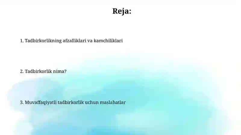 Tadbirkorlik haqida 2