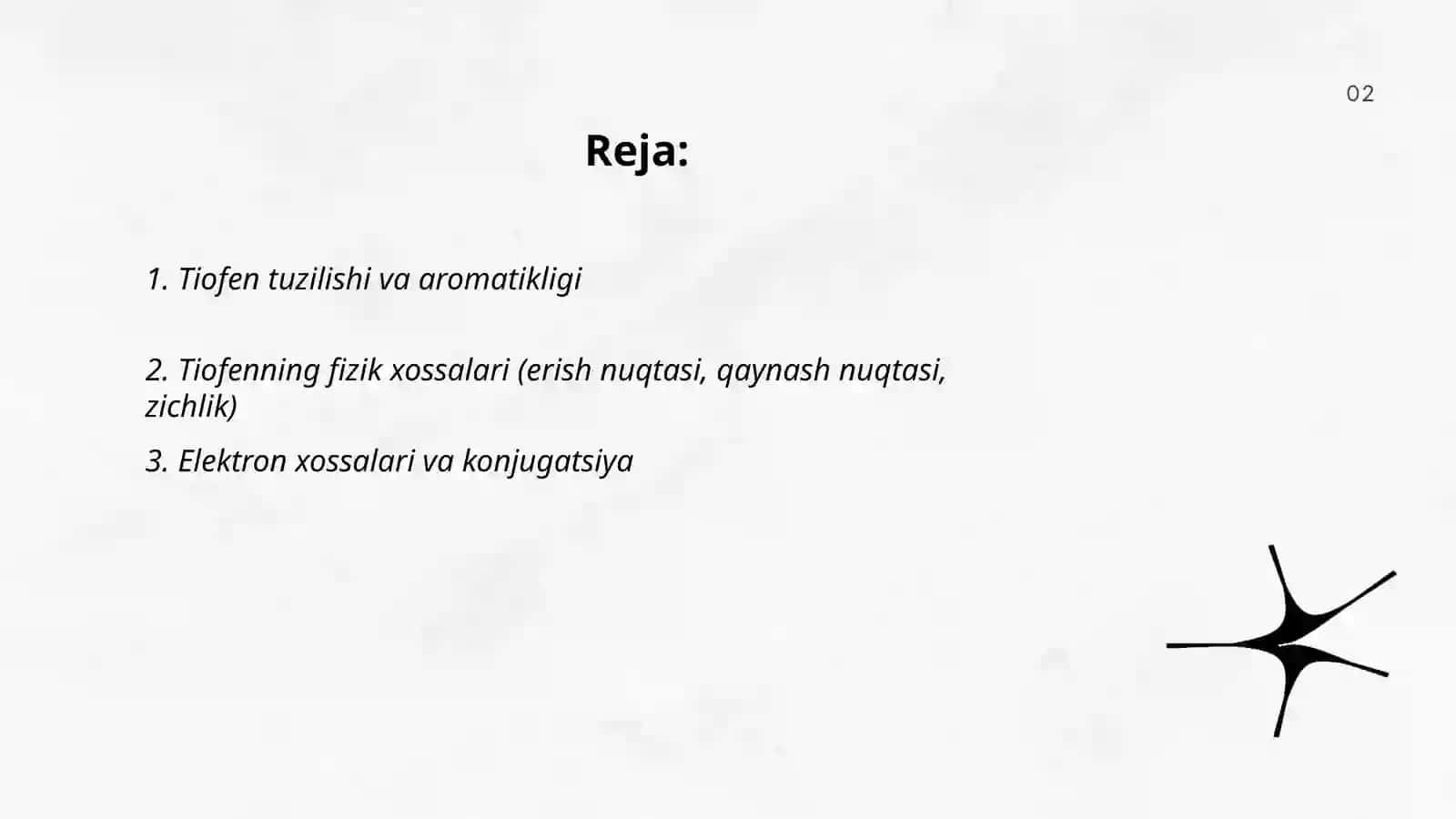 Tiofen va tiofen birikmalarining xossalari 2