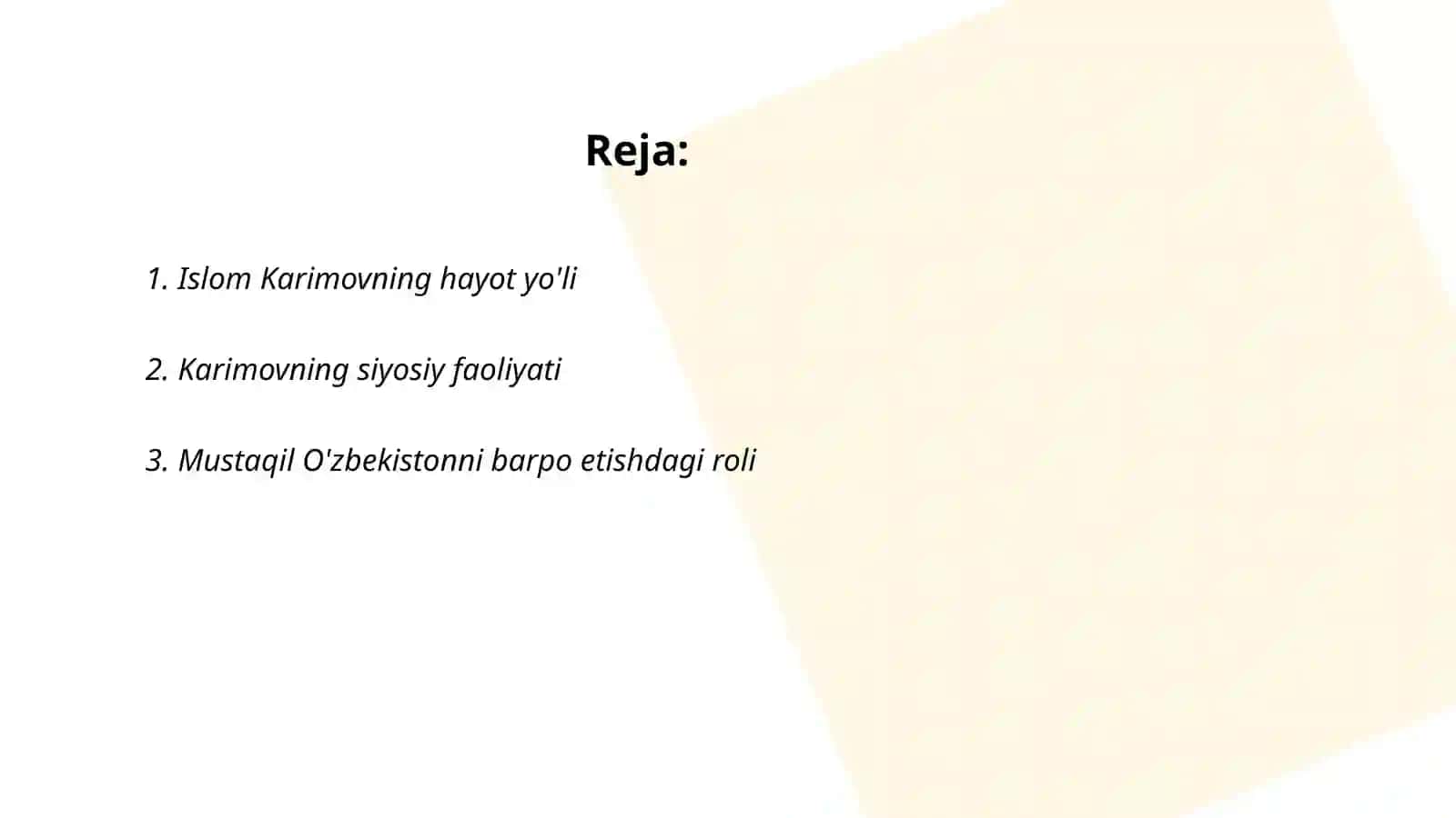 Islom Karimovning hayot yo'li 2