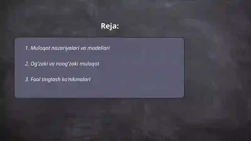 Muloqot va shaxslararo munosabatlar psixologiyasi 2