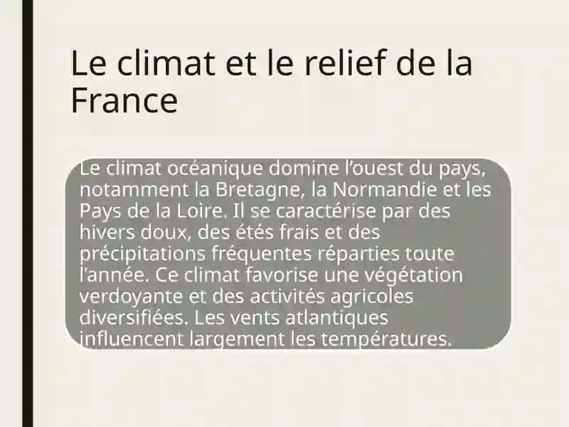 Le climat et le relief de la France 2