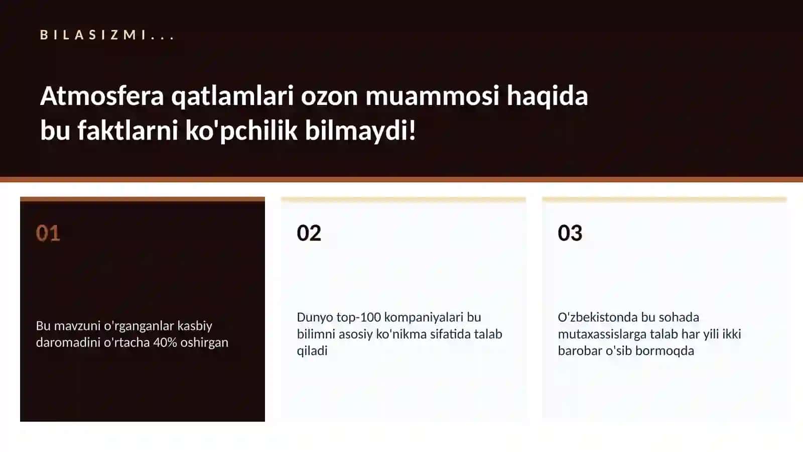 Atmosfera qatlamlari ozon muammosi 2