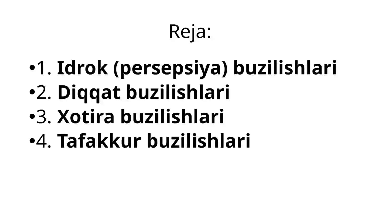 Bilish jarayonlari buzilishlari 2