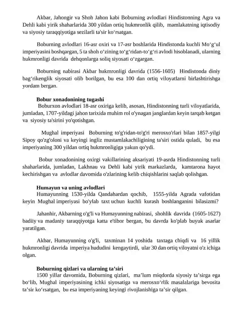 Zahriddin Muhammad Bobur izdoshlar 2