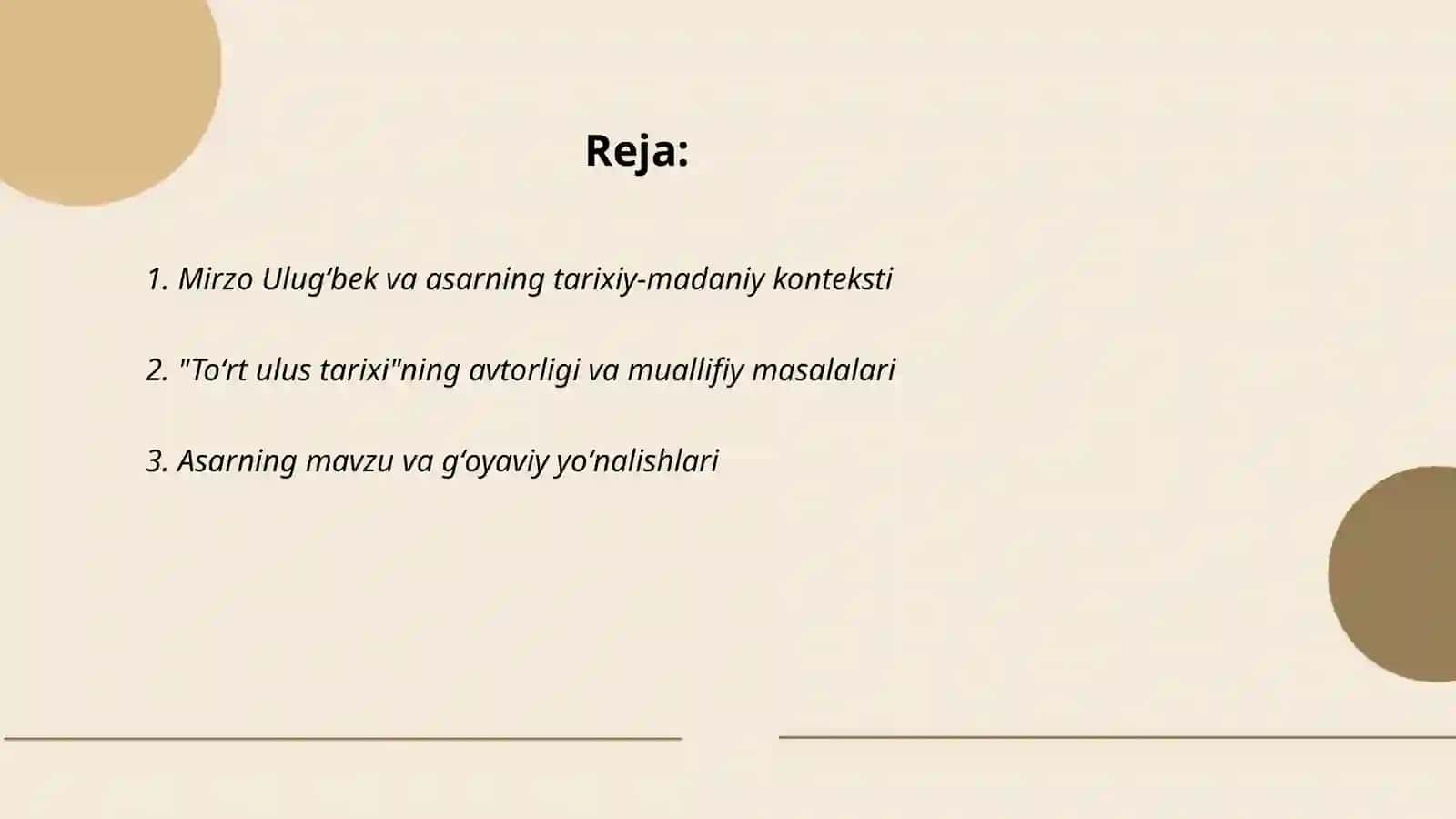 Toʻrt ulus tarixi asari tahlili 2