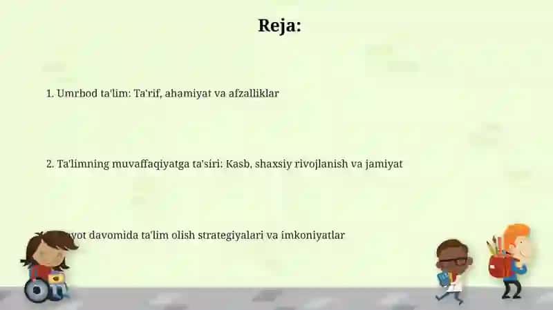 Umrbod ta'lim: Ta'rif, ahamiyat va afzalliklar 2