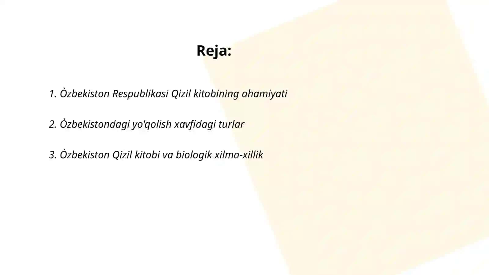 Òzbekiston Respublikasi Qizil kitobi 2