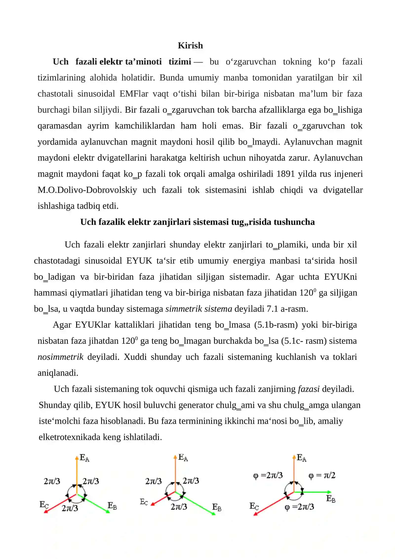 Uch fazali zanjirlarida elektr o’lchashlar 2