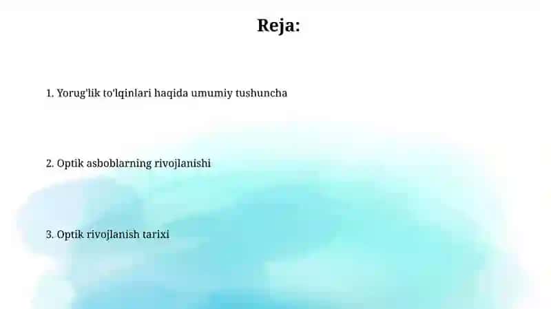Optika fanining rivojlanish tarixi 2